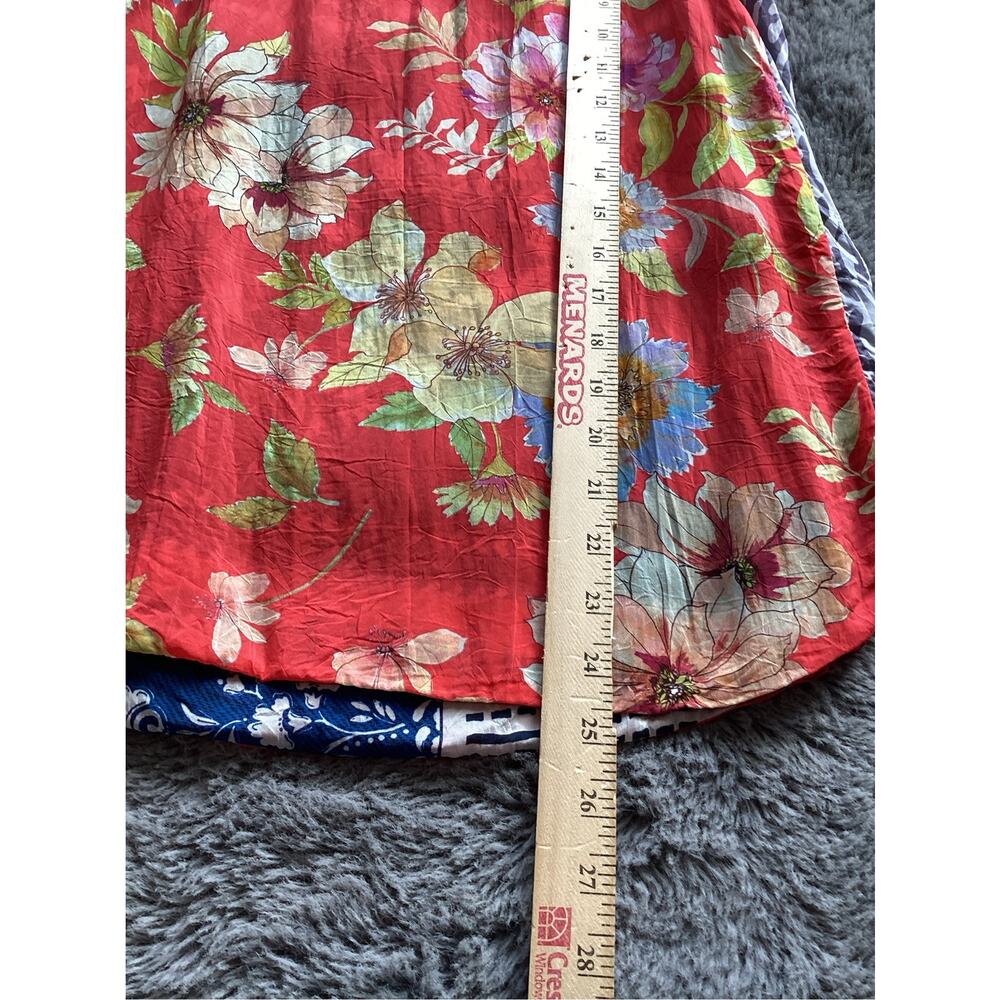 Johnny Was Floral Martha Reversible Swing Tank Top Bohemian Orange Blue Size XS - Picture 7 of 8